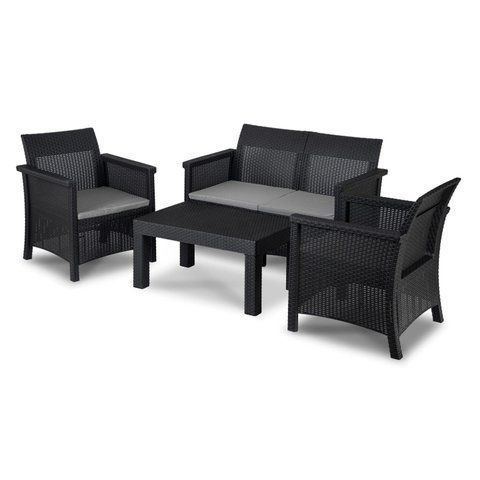 Комплект садових меблів MEBEL ELITE BRENTA Чорний