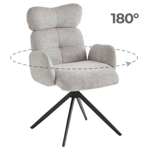 Стул поворотный MEBEL ELITE ALVARO Серый Букле фотография
