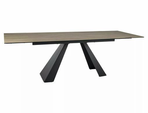 Стіл Обідній SALVADORE CERAMIC BRĄZ SABBIA 160(240)X90 Signal Світло Коричневий Мат / Чорний Мат фотографія