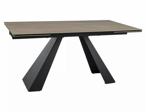 Стіл Обідній SALVADORE CERAMIC BRĄZ SABBIA 160(240)X90 Signal Світло Коричневий Мат / Чорний Мат фотографія