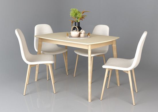 Стол обеденный EXEN Intarsio 120x80 Крем фотография