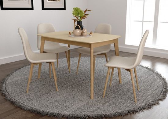 Стол обеденный EXEN Intarsio 120x80 Крем фотография