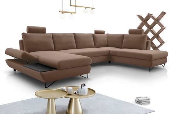 Диван угловой раскладной LOFT III на ножках Perfect Home Польша Синий фотография