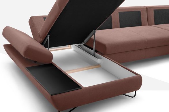 Диван угловой раскладной LOFT III на ножках Perfect Home Польша Синий фотография