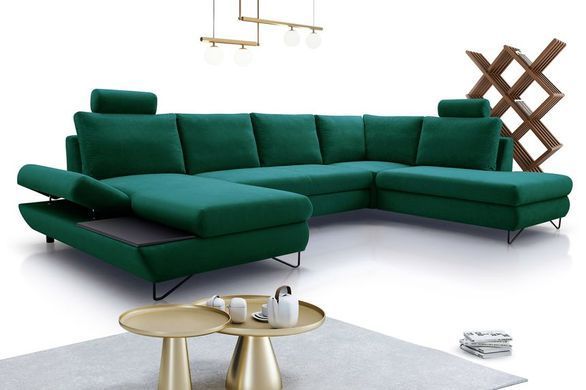Диван угловой раскладной LOFT III на ножках Perfect Home Польша Синий фотография