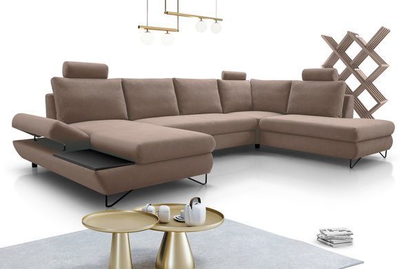 Диван угловой раскладной LOFT III на ножках Perfect Home Польша Синий фотография