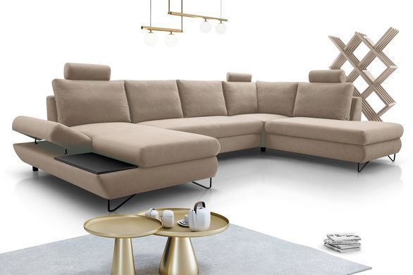 Диван угловой раскладной LOFT III на ножках Perfect Home Польша Синий фотография