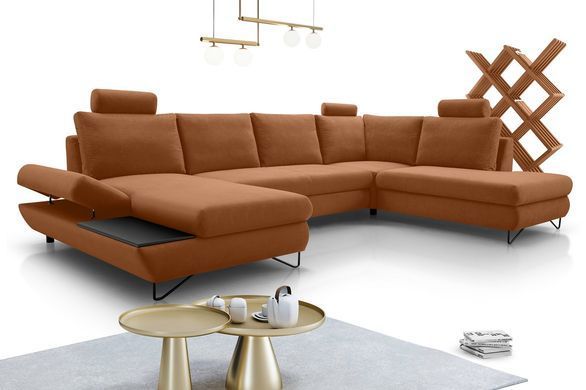 Диван угловой раскладной LOFT III на ножках Perfect Home Польша Синий фотография
