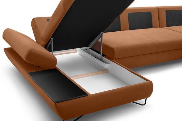 Диван угловой раскладной LOFT III на ножках Perfect Home Польша Синий фотография