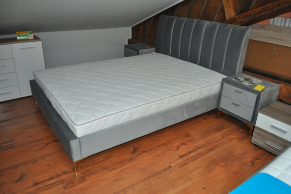 Кровать MIRAGE Velvet Signal 160х200 Серый фотография