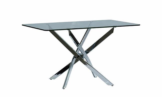Стіл Тейлор Prestol 130x80 Прозорий / Хром фотографія