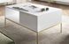 Стіл журнальний Perfect Home Нова / Nova з 2 шухлядами та золотими ніжками L104 Білий