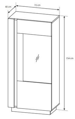 Вітрина низька Perfect Home Арко / Arco 1-дверна 1D1W/72 Білий глянець/дуб грандсон фотографія