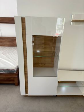 Вітрина низька Perfect Home Арко / Arco 1-дверна 1D1W/72 Білий глянець/дуб грандсон фотографія