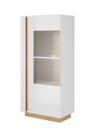 Вітрина низька Perfect Home Арко / Arco 1-дверна 1D1W/72 Білий глянець/дуб грандсон фотографія