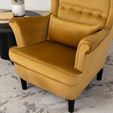 Крісло м'яке оксамитове MEBEL ELITE KLARIS 2 Velvet Гірчичий фотографія