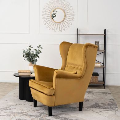 Крісло м'яке оксамитове MEBEL ELITE KLARIS 2 Velvet Гірчичий фотографія