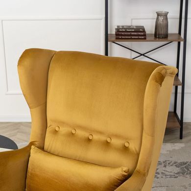 Крісло м'яке оксамитове MEBEL ELITE KLARIS 2 Velvet Гірчичий фотографія