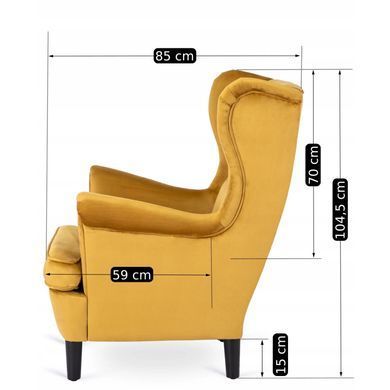 Крісло м'яке оксамитове MEBEL ELITE KLARIS 2 Velvet Гірчичий фотографія