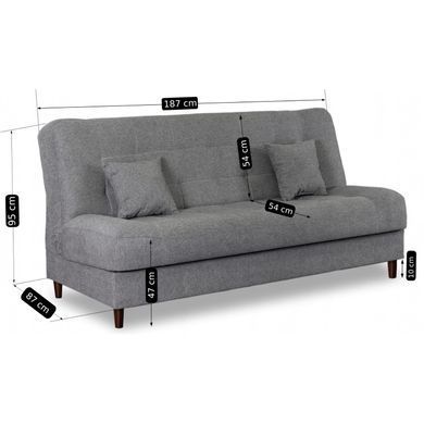 Диван розкладний MEBEL ELITE NEPAL 187 см Сірий фотографія