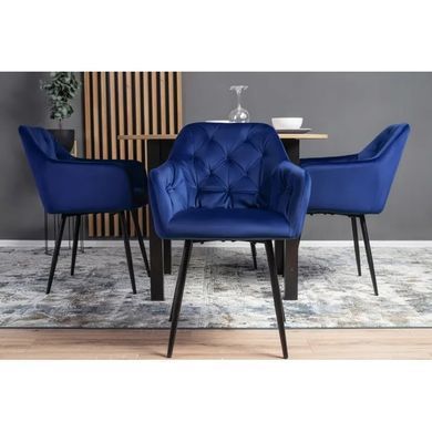 Стілець оксамитовий MEBEL ELITE VIKI Velvet темно-синій фотографія