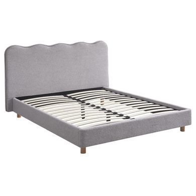 Кровать двуспальная MEBEL ELITE IZMIR 160x200 см Серая фотография