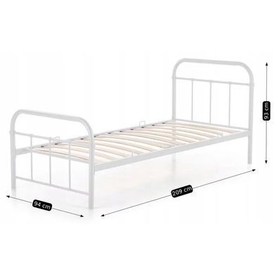 Кровать односпальная металлическая 90x200 см MEBEL ELITE PABLO белый фотография