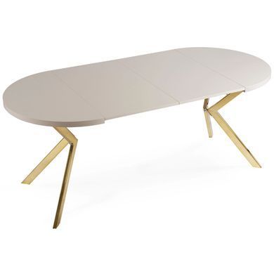 Стол раскладной круглый MEBEL ELITE DORIAN 80(160)х80 см Кашемир/золото фотография
