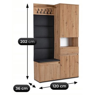 Прихожая MEBEL ELITE MODENA 120 Дуб Артизан/графит фотография
