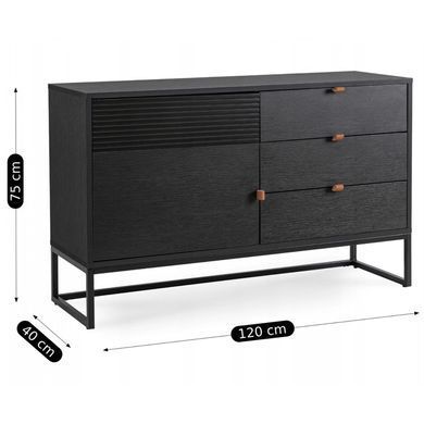 Комод MEBEL ELITE ISEO Чорний фотографія