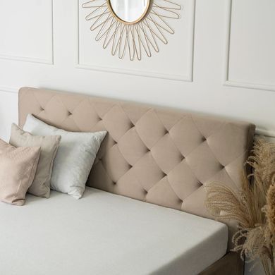 Кровать бархатная MEBEL ELITE QUEEN Velvet 160x200см Беж фотография