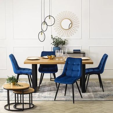 Стілець оксамитовий MEBEL ELITE RIO Velvet, Темно-синій фотографія