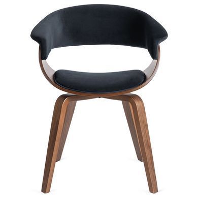 Стул бархатный MEBEL ELITE GARY Velvet, Черный/ореховый фотография