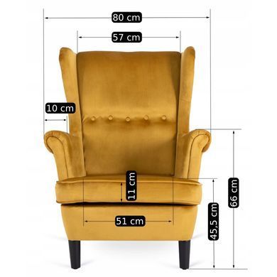 Крісло м'яке оксамитове MEBEL ELITE KLARIS 2 Velvet Гірчичий фотографія