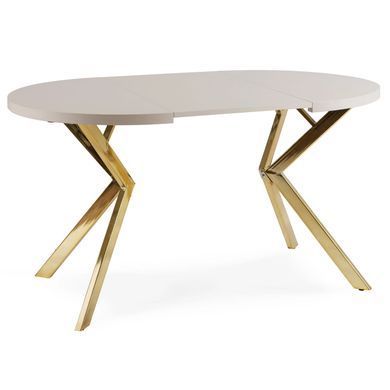 Стол раскладной круглый MEBEL ELITE DORIAN 80(160)х80 см Кашемир/золото фотография
