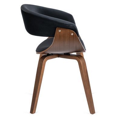 Стул бархатный MEBEL ELITE GARY Velvet, Черный/ореховый фотография