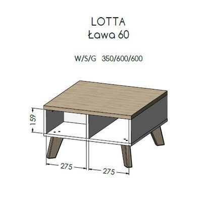 Журнальный столик LOTTA 60x60 Cama Дуб Вотан / Черный фотография