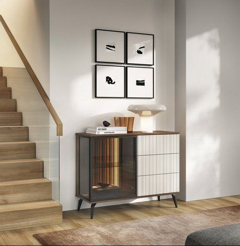 Комод с подсветкой Вичи / Vici KSZ103 1-дверный с 3 ящиками Perfect Home Польша фотография