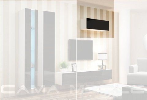 Вітрина підвісна VIGO Cama 90 Білий Мат / Чорний Глянець фотографія