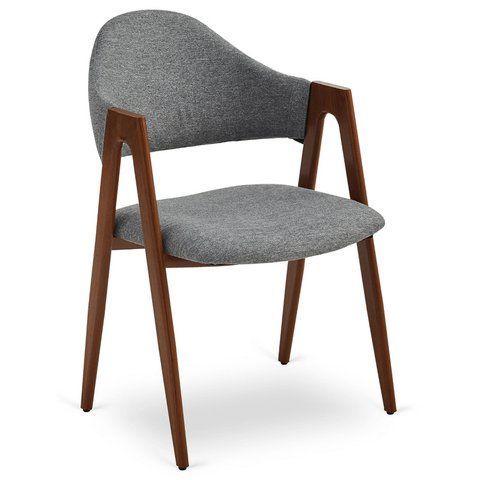 Стул MEBEL ELITE RUIZ ткань серый/орех фотография