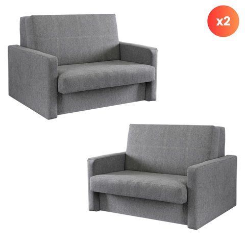 Набір з 2х розкладних крісел MEBEL ELITE MILAN 2, 135 см MEBEL ELITE Сірий / тканина фотографія