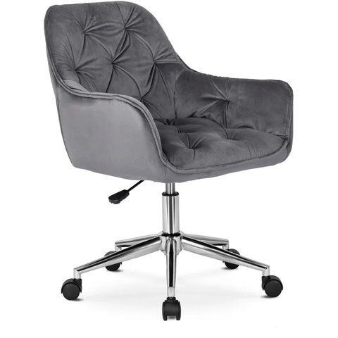 Стілець офісний поворотний оксамитовий MEBEL ELITE MONA Velvet Сірий фотографія