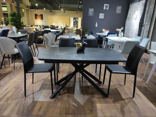 Стол раскладной PALERMO BLACK MARBLE Concepto 140(200)x90 Керамика Матовый Черный фотография