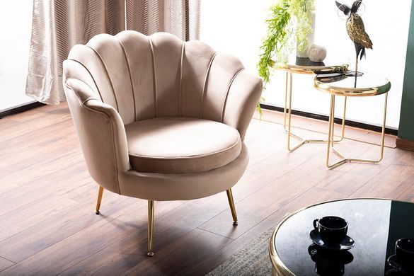 Кресло CAMELLIA 1 Velvet Signal Беж фотография