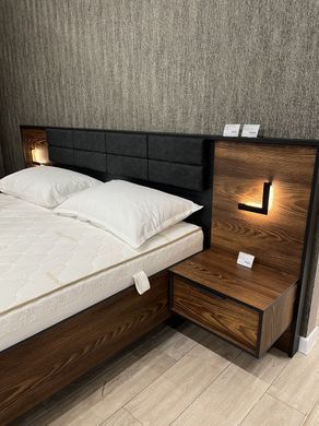 Тумби приліжкові з підсвіткою Perfect Home Мілтон / Milton з 2 шухлядами 1S/49 Каштан/антрацит фотографія