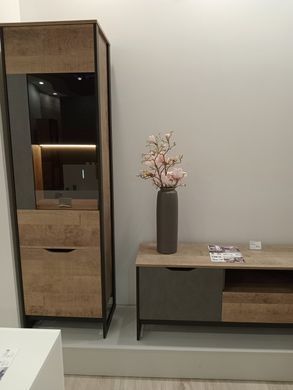 Вітрина висока Perfect Home Арден / Arden 2-дверна 2D1W/56 Дуб санд гранж/матера фотографія