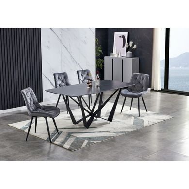 Стіл DALI CERAMIC Intarsio 180х90 Чорний Ефект Мармуру фотографія
