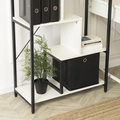 Стелаж MEBEL ELITE TIM білий / чорний фотографія