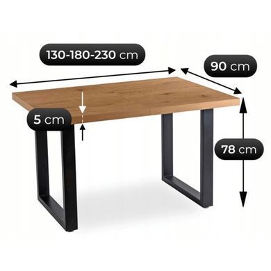 Стол раскладной MEBEL ELITE TOMAS 130(230)х95 см Орех/черный фотография