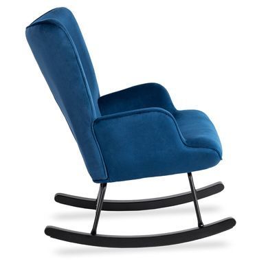 Крісло-гойдалка оксамитове MEBEL ELITE ELIS Velvet Синій фотографія